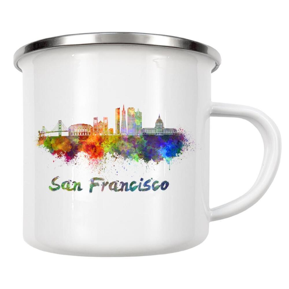 Emaille Tasse "Skyline von SAN FRANCISCO-h" artboxONE - Städte,Abstrakt,Architektur