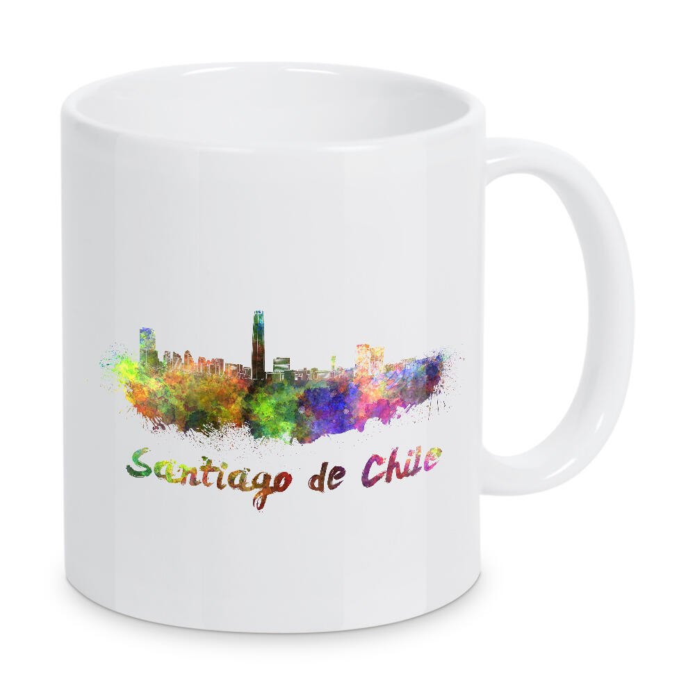 Tasse "SANTIAGO DE CHILE in watercolor-x" artboxONE - Städte,Abstrakt,Architektur