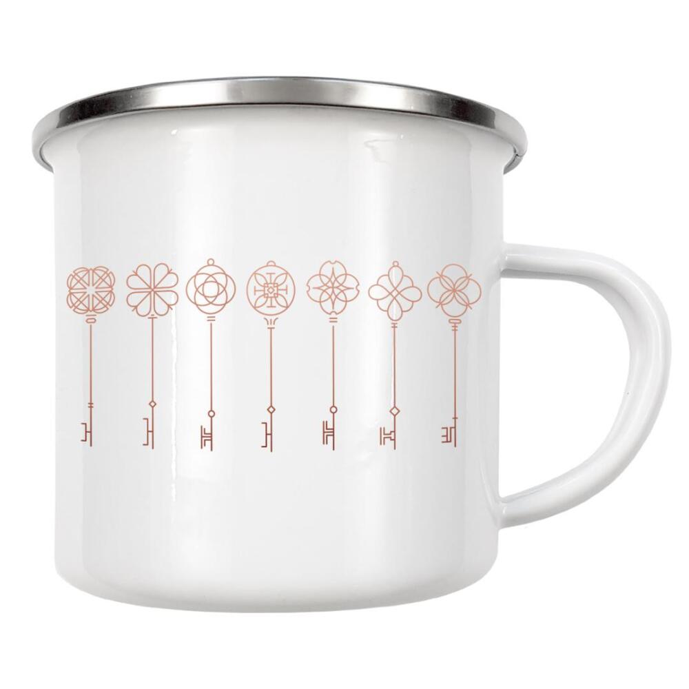 Emaille Tasse "Moderne Schlüsselsammlung blau" artboxONE - Abstrakt,Architektur,Streetart