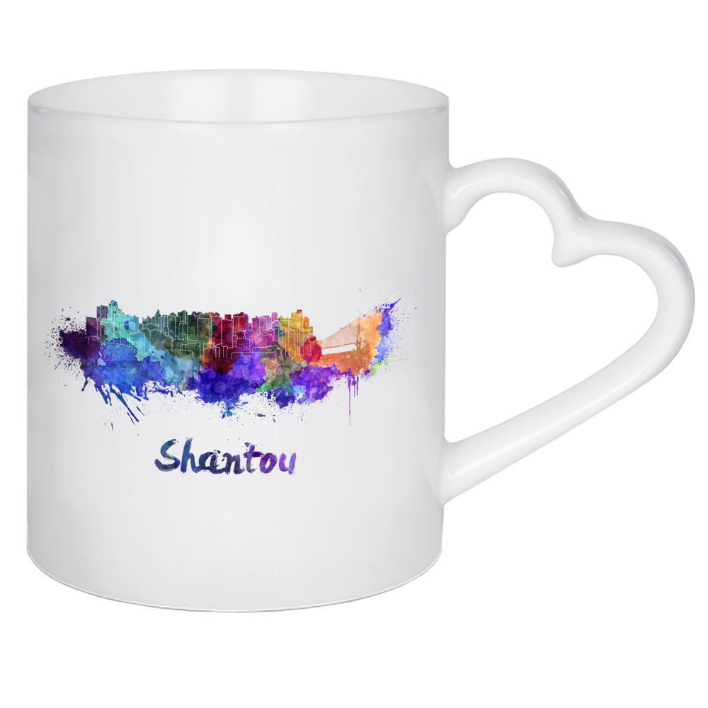 Herztasse "SHANTOU skyline in watercolor-x" artboxONE - Städte,Abstrakt,Architektur