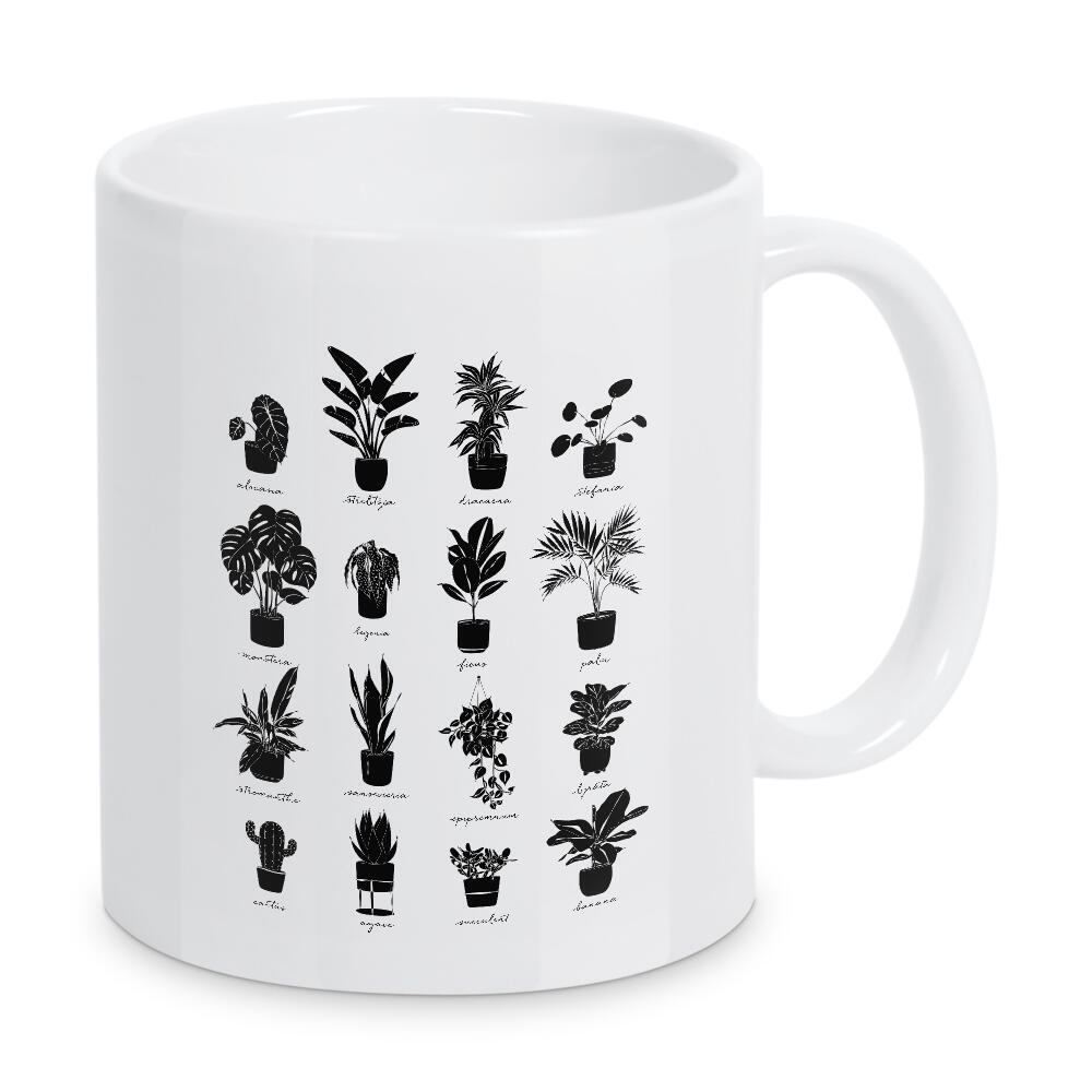 Tasse "Linear home plants grey" artboxONE - Natur,Streetart