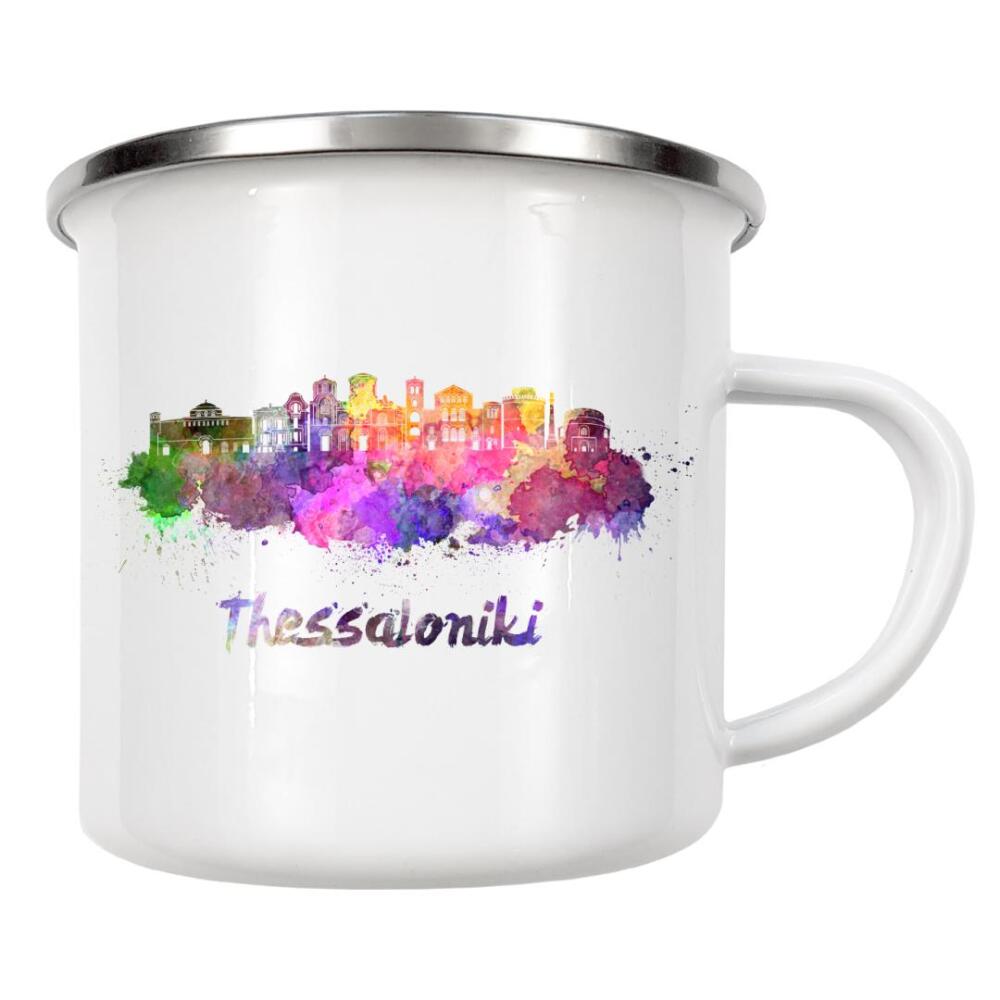 Emaille Tasse "THESSALONIKI skyline-x" artboxONE - Städte,Abstrakt,Architektur