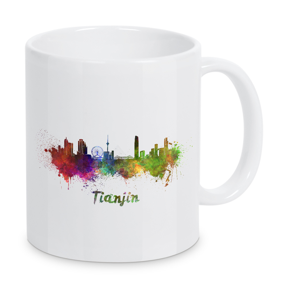 Tasse "TIANJIN-Skyline im Aquarell-x" artboxONE - Städte,Abstrakt,Architektur