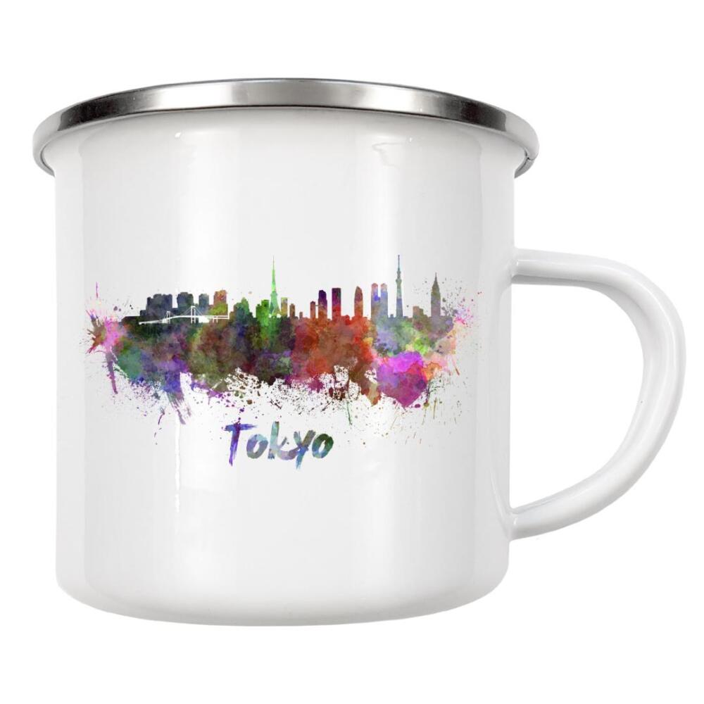 Emaille Tasse "TOKYO skyline in watercolor-x" artboxONE - Städte,Abstrakt,Architektur