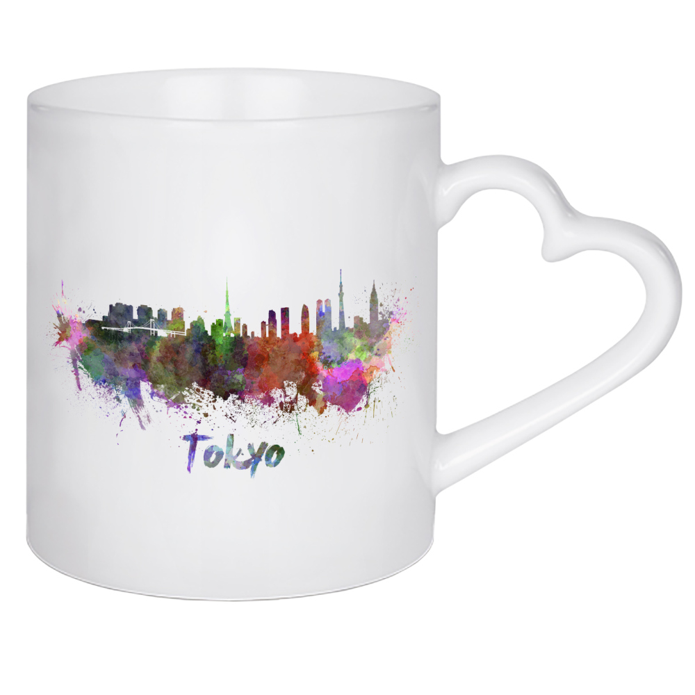 Herztasse "TOKYO skyline in watercolor-x" artboxONE - Städte,Abstrakt,Architektur