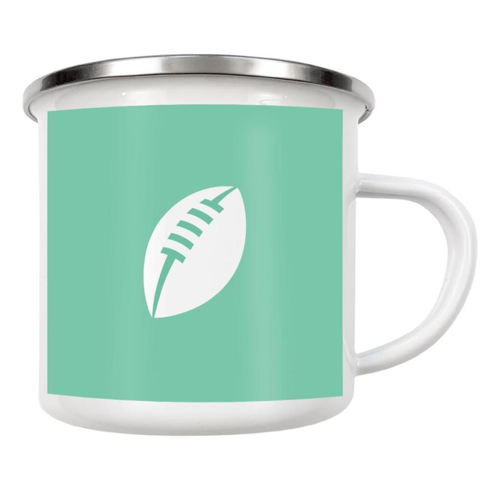 Emaille Tasse "Football bunt" artboxONE - Sport - Football,Sports,Sport,Green,Illustration