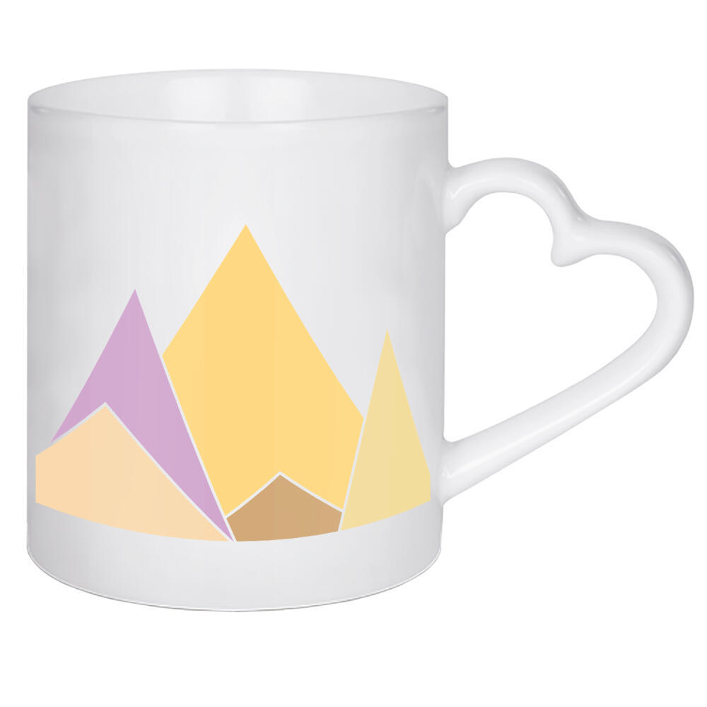 Herztasse "Abstrakte Berge" artboxONE - Abstrakt - Mountains,Berge,Berg,Dreieck,Abstract,Abstrakt,Art,Illustration