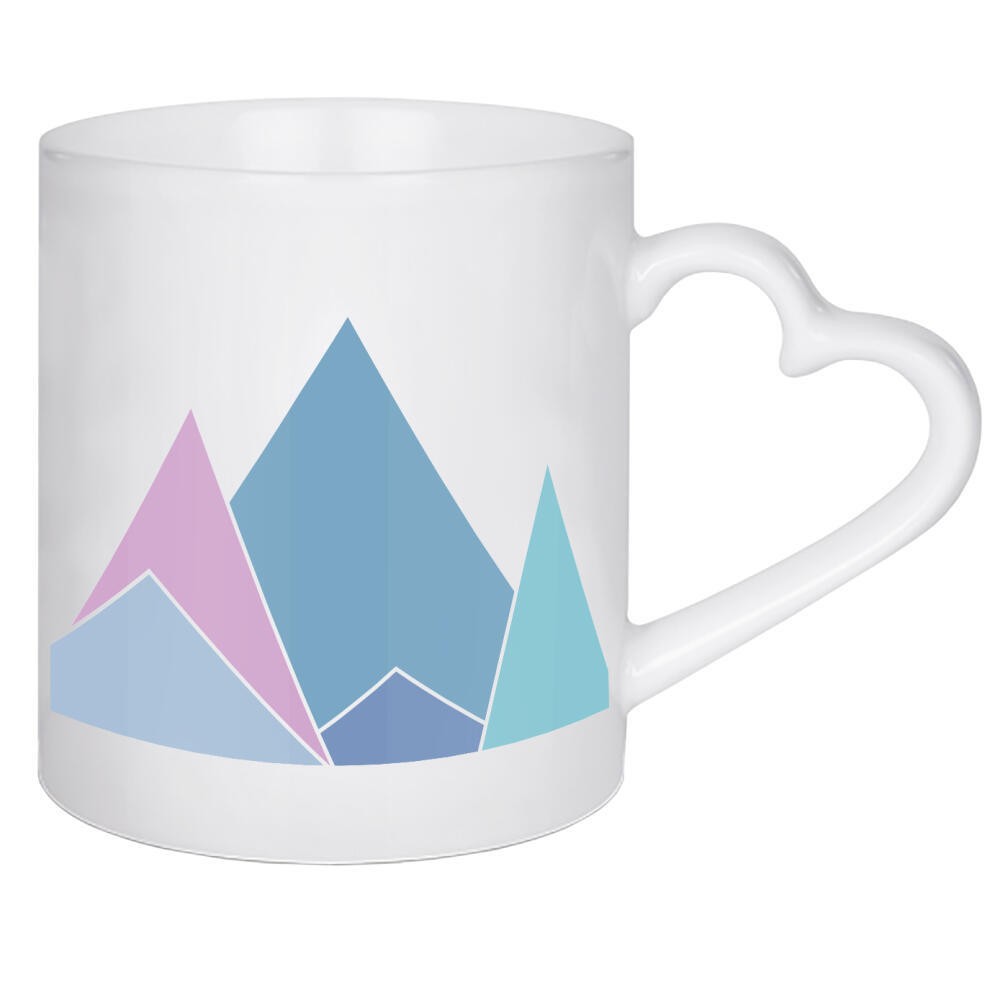 Herztasse "Abstrakte Berge blau" artboxONE - Abstrakt - Illustration,Abstrakt,Abstract,Berg,Mountain,Art,Blue