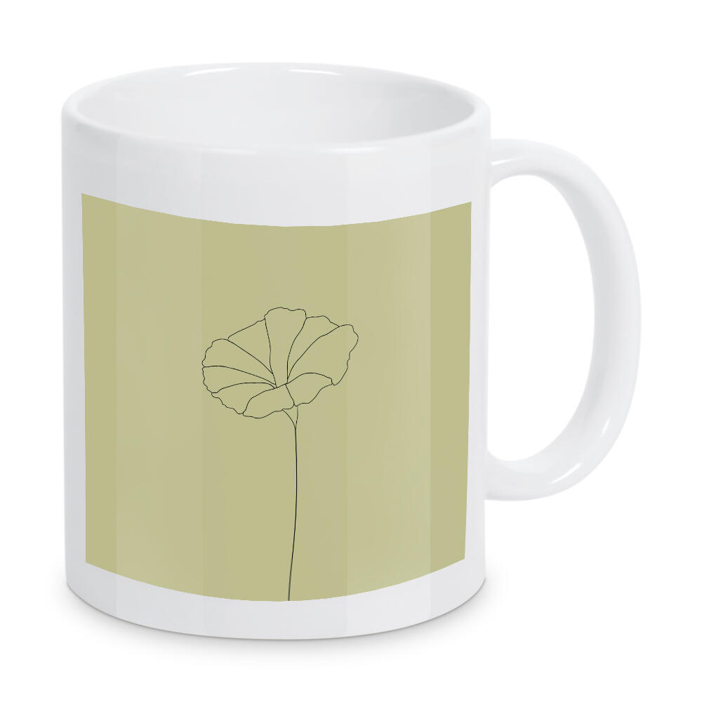 Tasse "Mohnblume gelb" artboxONE - Floral,Abstrakt - Mohnblume,Illustration,Abstrakt,Abstract,Fineline,Schwarz,Art,Pflanze,Minimalistisch,Floral
