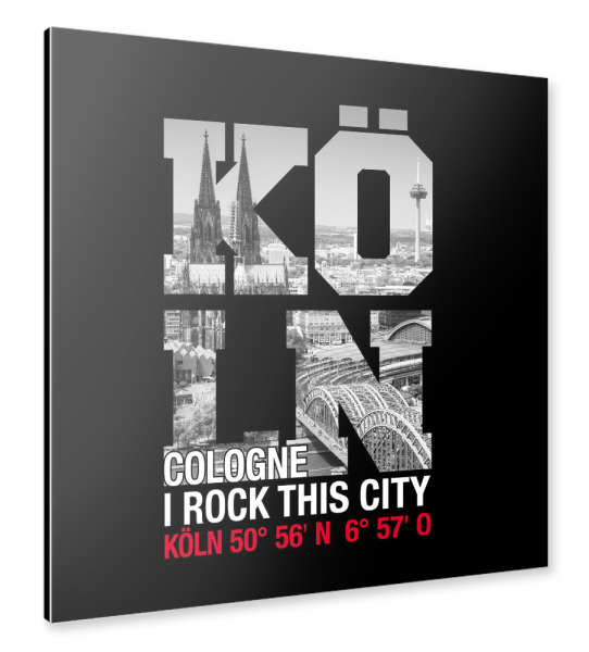 Alu-Dibond "I Rock Köln I" 30x30 cm artboxONE