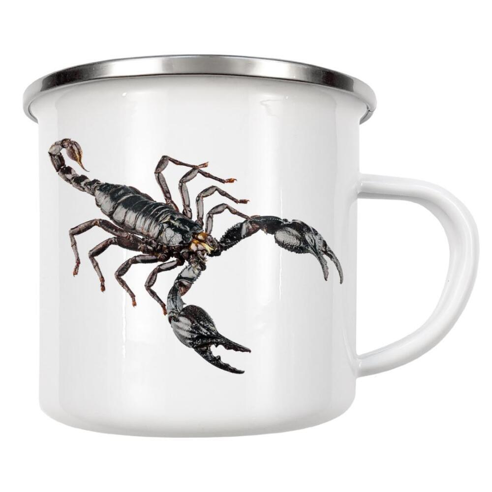 Emaille Tasse "Schwarzer Skorpion" artboxONE - Natur,Tiere - Tiere,Hohe auflösung,Fotografie,Fliegen,Farbe,Bunt,Natur