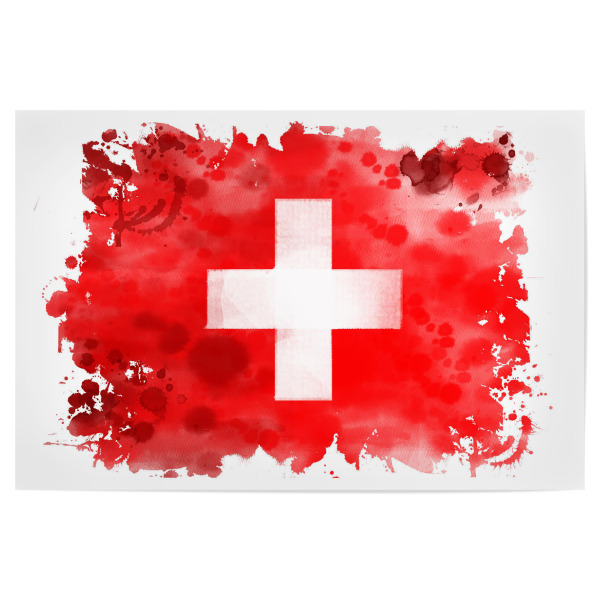 Poster 30x20 cm "Flagge Schweiz" artboxONE - Reise,Sport / Fußball,Sport / Sommerspiele