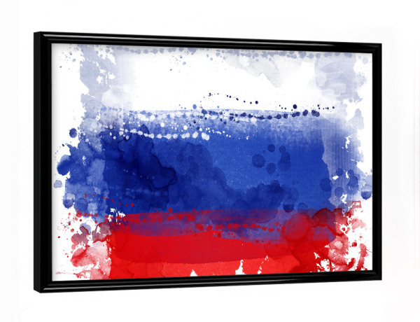 Poster mit schwarzem Rahmen "Flagge Russland" artboxONE - Reise,Reise / Länder,Sport / Fußball,Sport / Sommerspiele