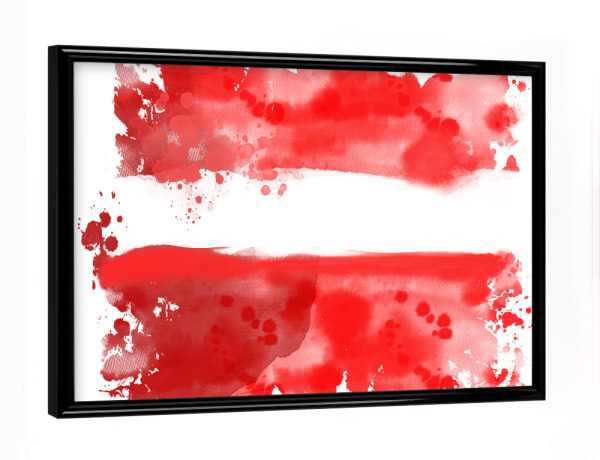 Poster mit schwarzem Rahmen "Flagge Österreich" artboxONE - Reise,Reise / Länder,Sport / Fußball,Sport / Sommerspiele