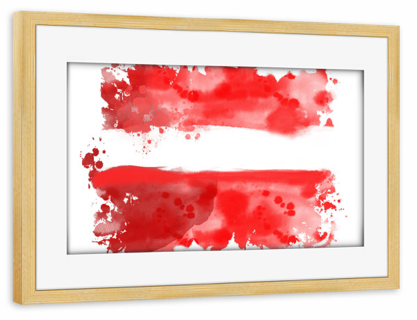 Poster mit Rahmen kiefer "Flagge Österreich" artboxONE - Reise,Reise / Länder,Sport / Fußball,Sport / Sommerspiele