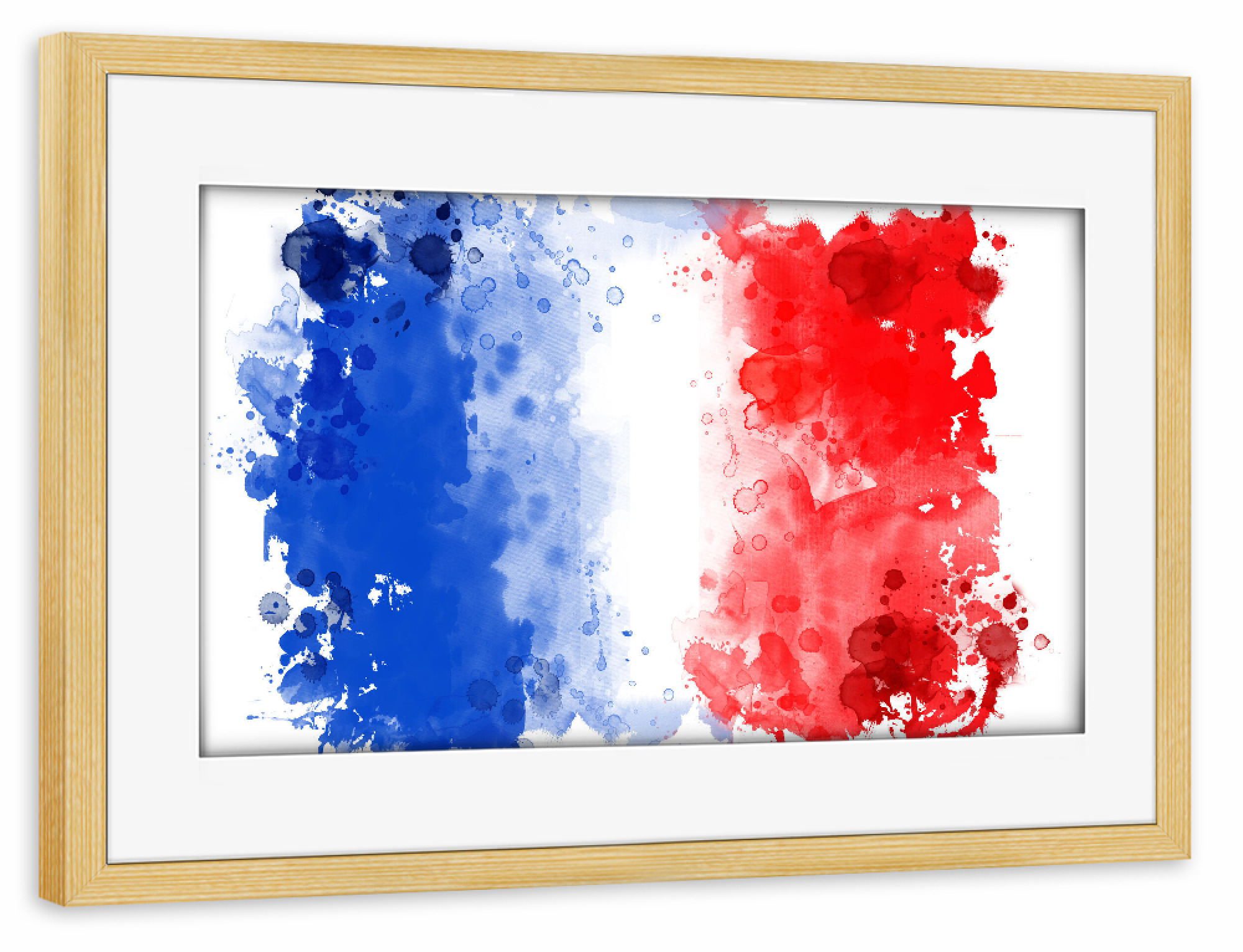 Poster mit Rahmen kiefer "Flagge Frankreich" artboxONE - Reise,Reise / Länder,Sport / Fußball,Sport / Sommerspiele