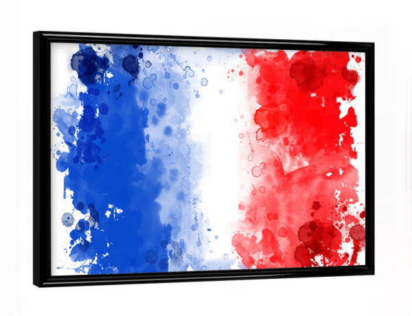 Poster mit schwarzem Rahmen "Flagge Frankreich" artboxONE - Reise,Reise / Länder,Sport / Fußball,Sport / Sommerspiele