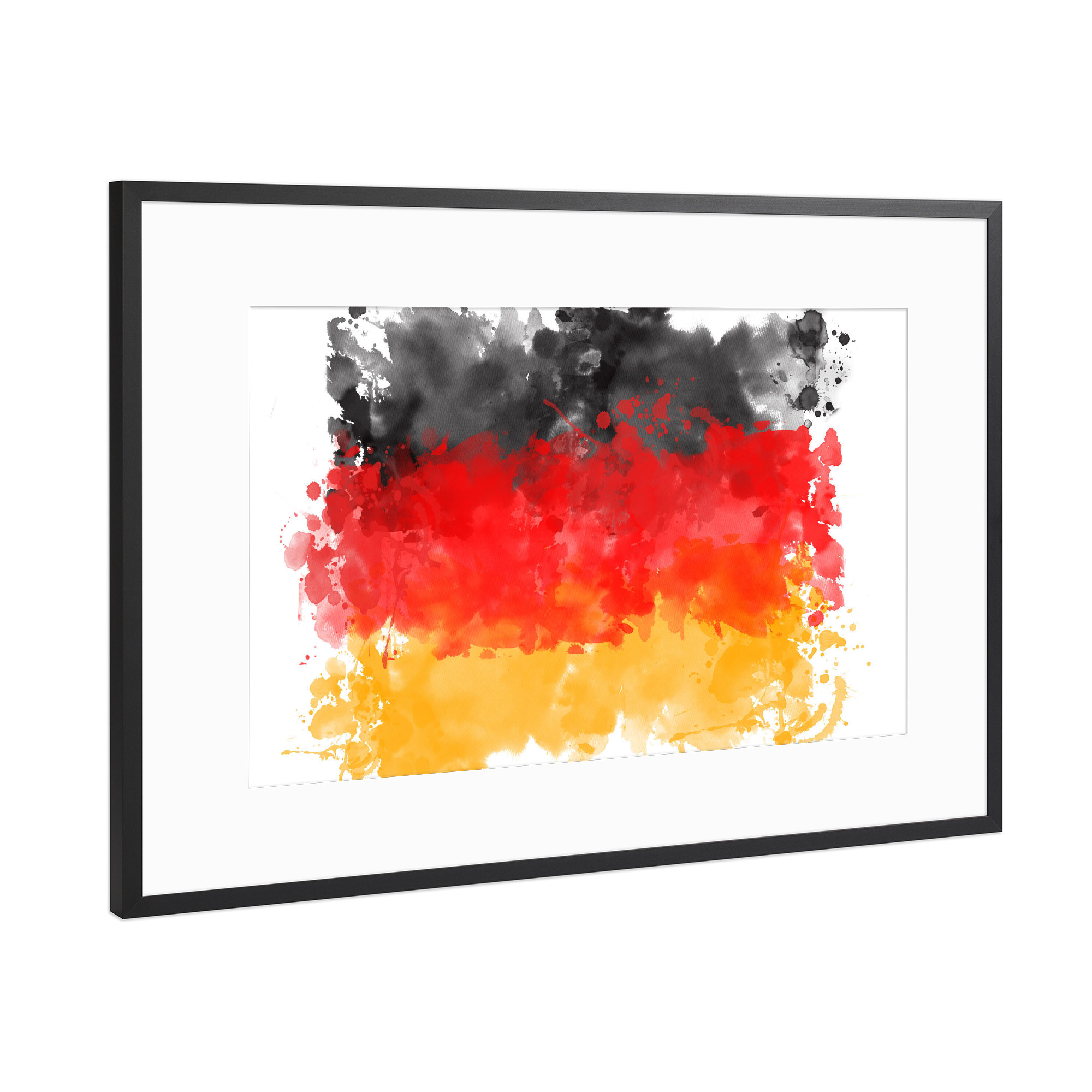 Poster mit Rahmen Schwarz (Metallic) "Flagge Deutschland" artboxONE - Reise,Reise / Länder,Sport / Fußball,Sport / Sommerspiele
