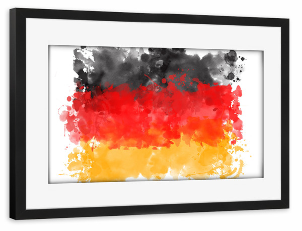 Poster mit Rahmen schwarz "Flagge Deutschland" artboxONE - Reise,Reise / Länder,Sport / Fußball,Sport / Sommerspiele