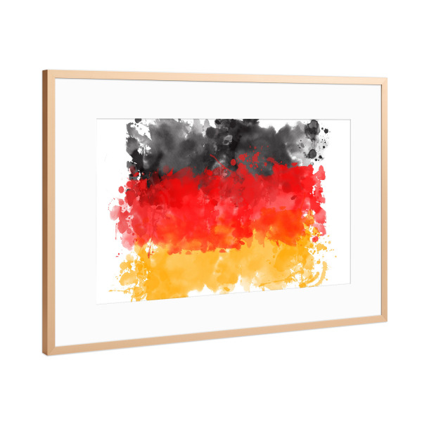Poster mit Rahmen Kupfer "Flagge Deutschland" artboxONE - Reise,Reise / Länder,Sport / Fußball,Sport / Sommerspiele