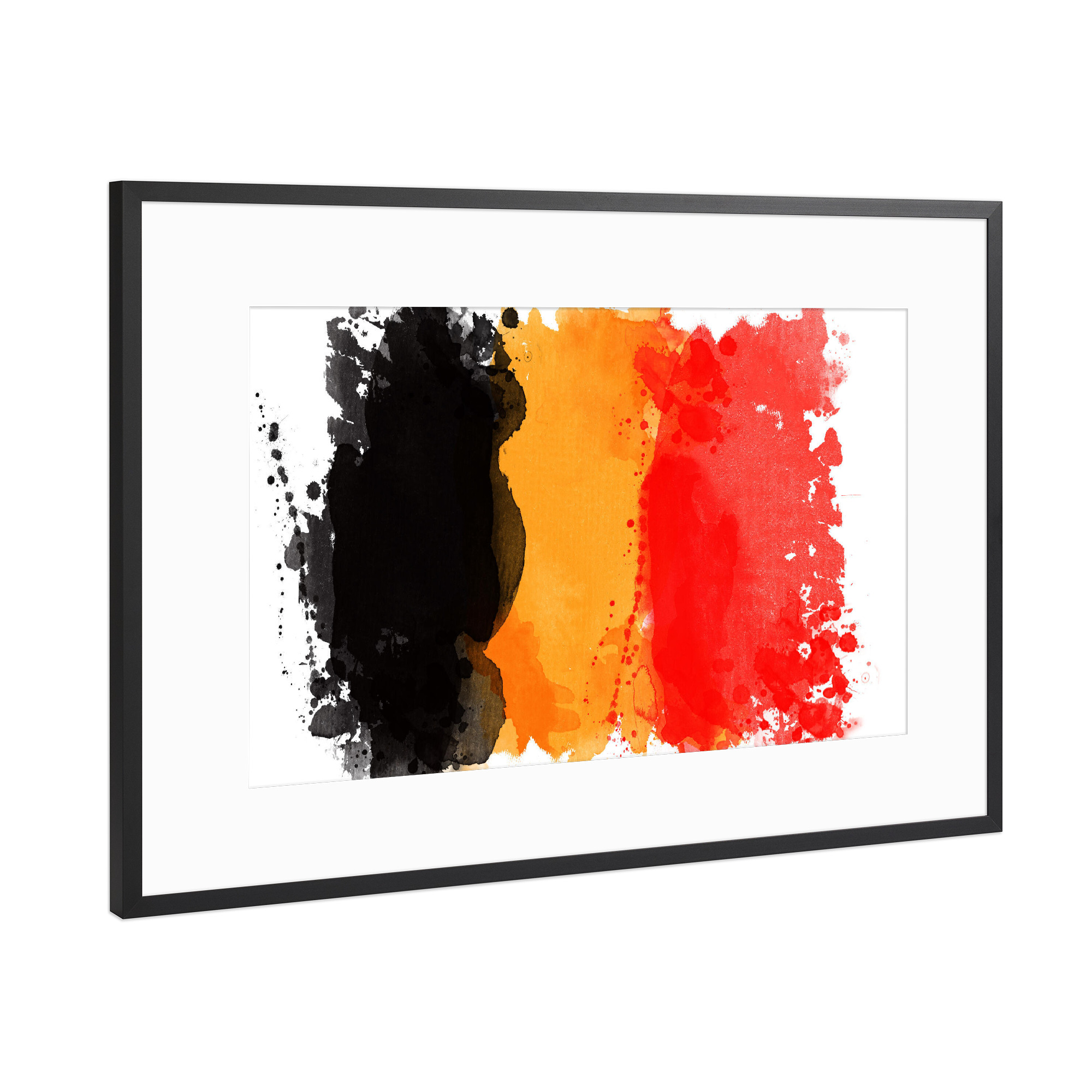 Poster mit Rahmen Schwarz (Metallic) "Flagge Belgien" artboxONE - Reise,Reise / Länder,Sport / Fußball,Sport / Sommerspiele