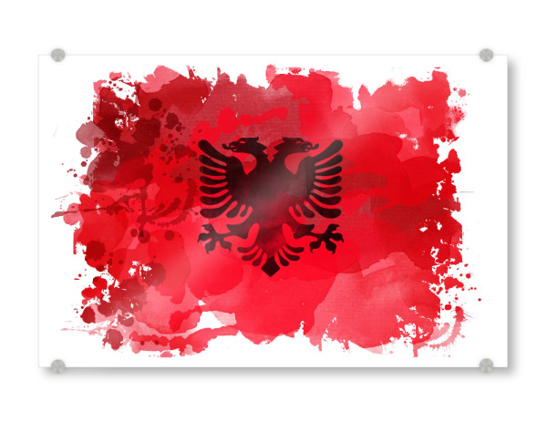 Acrylglasbild "Flagge Albanien" artboxONE - Reise,Sport / Fußball,Sport / Sommerspiele