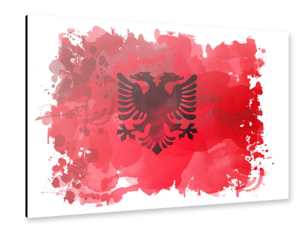 Alu-Dibond "Flagge Albanien" 30x20 cm artboxONE