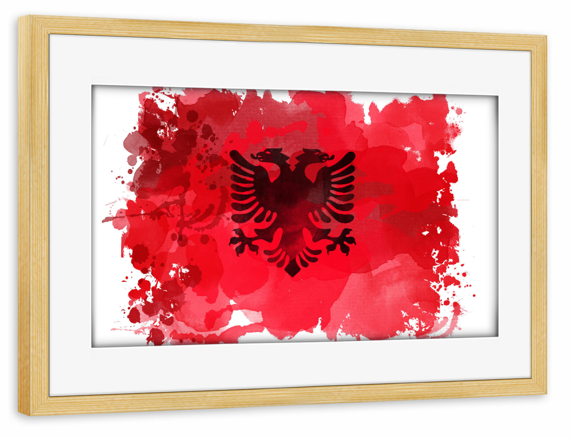 Poster mit Rahmen kiefer "Flagge Albanien" artboxONE - Reise,Sport / Fußball,Sport / Sommerspiele