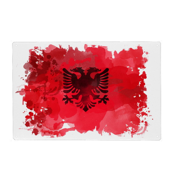 Metall Poster "Flagge Albanien" artboxONE - Reise,Sport / Fußball,Sport / Sommerspiele
