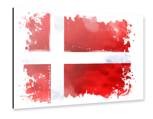Alu-Dibond "Flagge Dänemark" 30x20 cm artboxONE