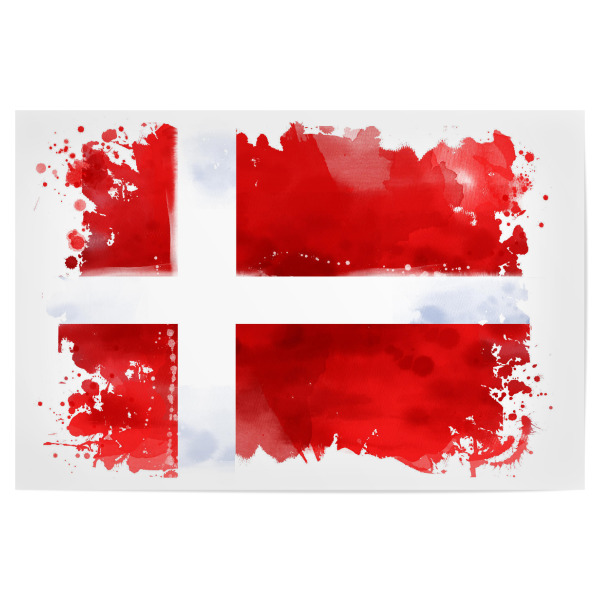 Poster 30x20 cm "Flagge Dänemark" artboxONE - Reise,Reise / Länder,Sport / Fußball,Sport / Sommerspiele
