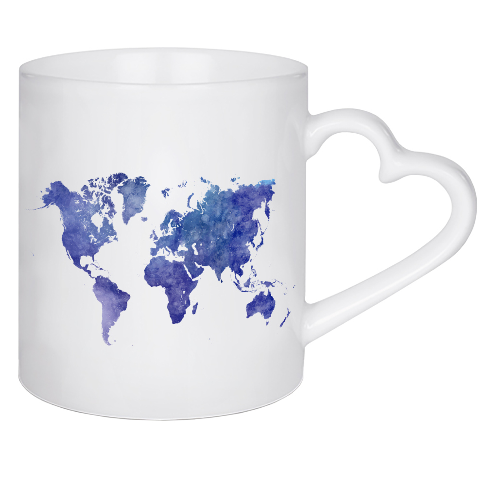 Herztasse "Watercolor world map-ac" artboxONE - Abstrakt,Kartografie