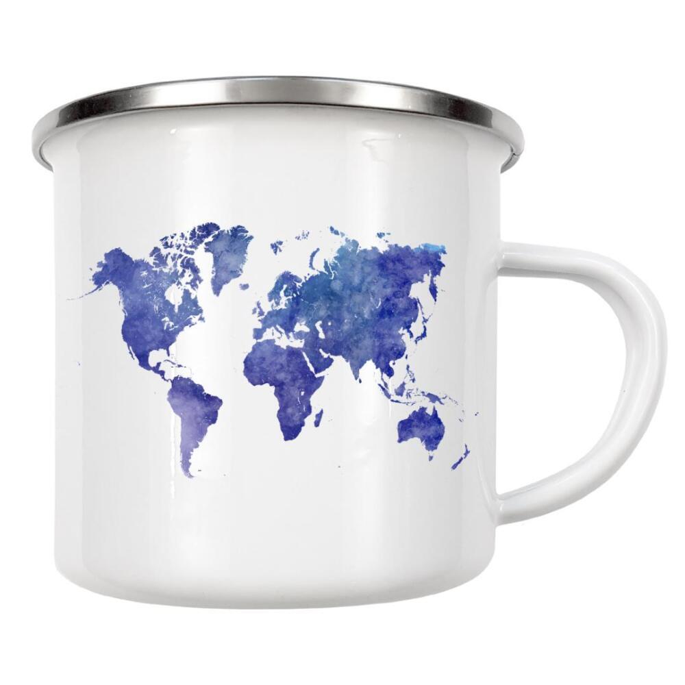 Emaille Tasse "Watercolor world map-ac" artboxONE - Abstrakt,Kartografie
