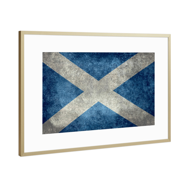 Poster mit Rahmen Gold "Flag of Scotlande" artboxONE - Reise - Schottland,Fußball,Flagge