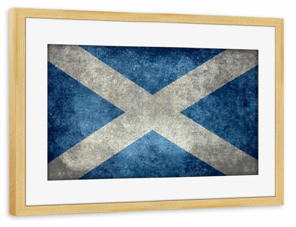Poster mit Rahmen kiefer "Flag of Scotlande" artboxONE - Reise - Schottland,Fußball,Flagge