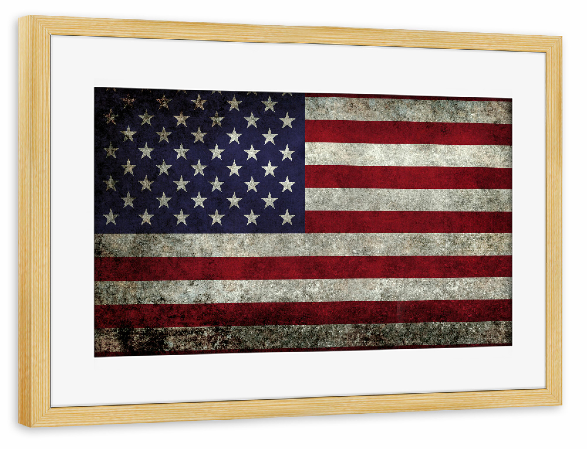 Poster mit Rahmen kiefer "Flag of the United States" artboxONE - Reise - Usa,Amerika,Flagge,Fahne