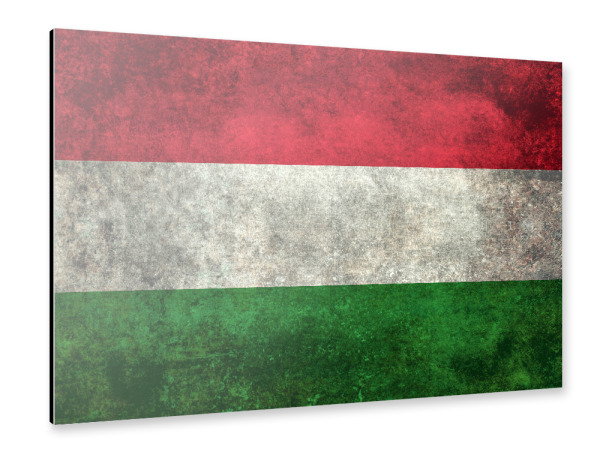 Alu-Dibond "Flag of Hungary" 30x20 cm artboxONE