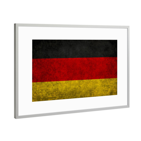 Poster mit Rahmen Silber "Flag of Germany" artboxONE - Reise,Sport / Fußball - Deutschland,Fahne,Flagge