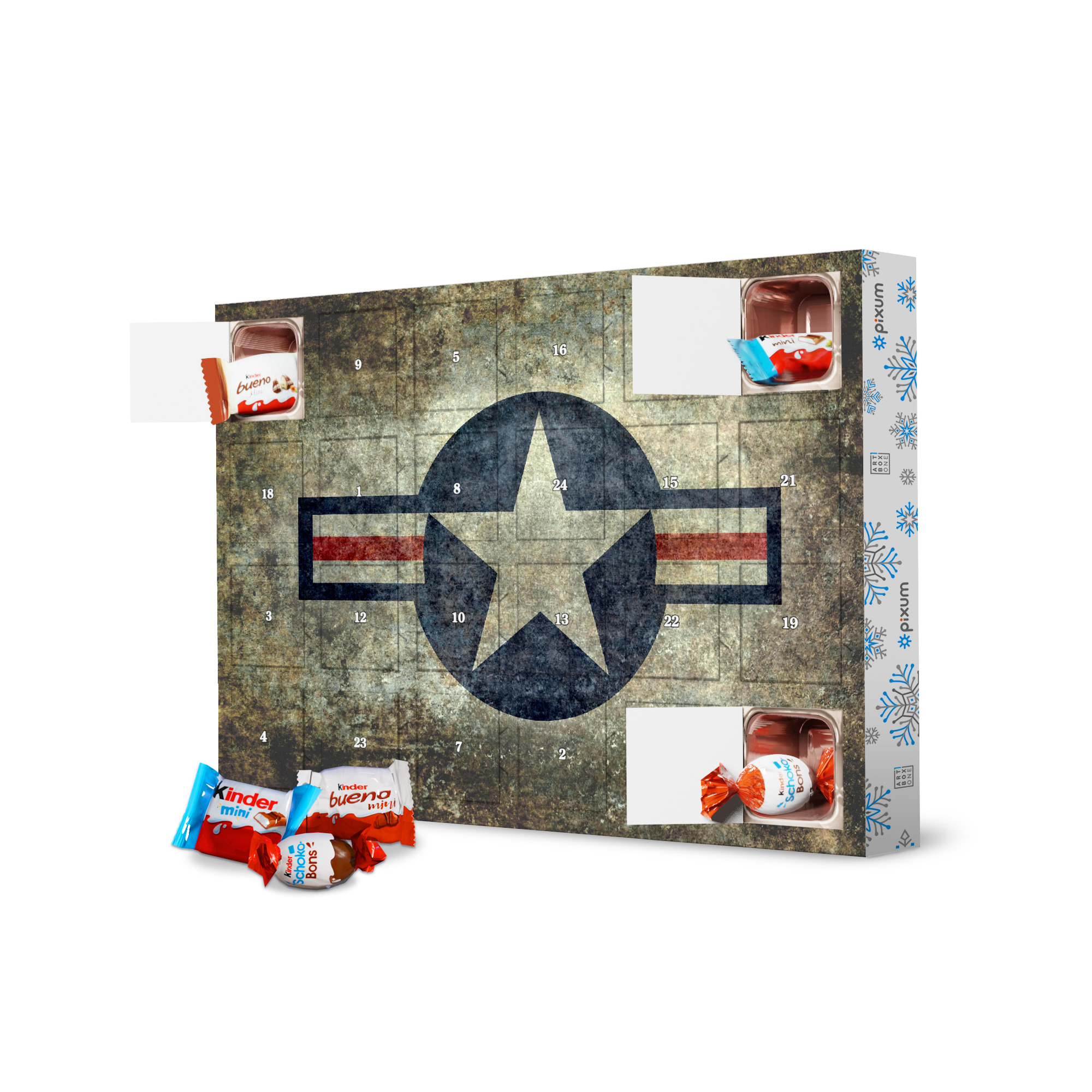 Adventskalender mit Produkten von Kinder Distressed artboxONE Adventskalender Reise