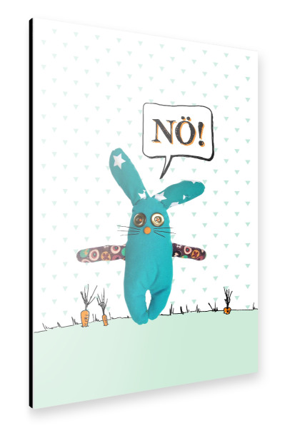 Alu-Dibond "Hase Sagt Nö" 30x20 cm artboxONE