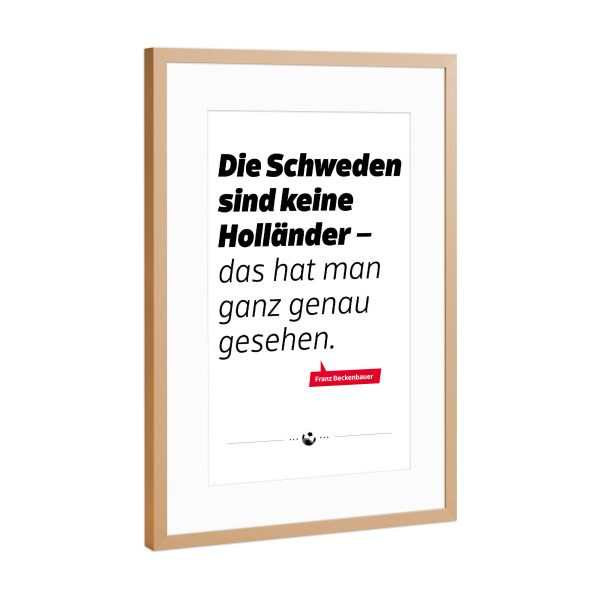 Poster mit Rahmen Kupfer "Die Schweden" artboxONE - Typografie,Schwarzweiß,Sport / Fußball