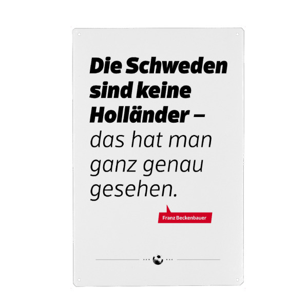 Metall Poster "Die Schweden" artboxONE - Typografie,Schwarzweiß,Sport / Fußball