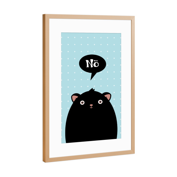 Poster mit Rahmen Kupfer "Nö" artboxONE - Typografie,Für Kinder,Für Kinder,Comic - Monster,Süß,Nö,Sweet,Niedlich,Bärchen