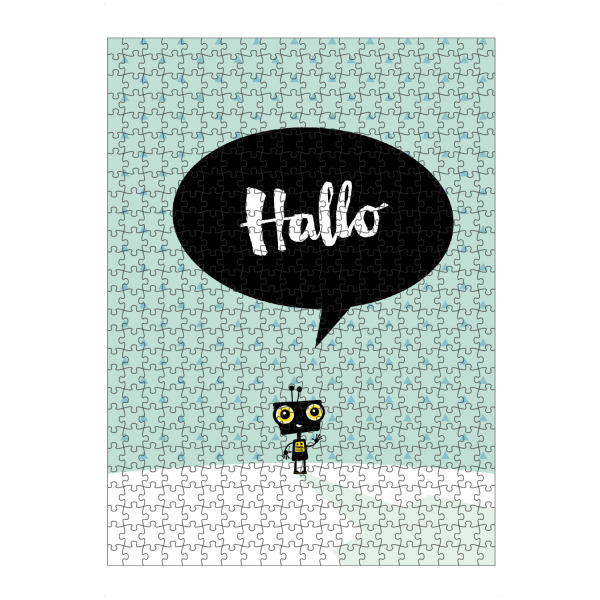 artboxONE Puzzle "Hallo kleiner Roboter" artboxONE - Für Kinder,Comic - Roboter,Hallo,Spruch,Grüße augen,Muster,Dreiecke,Einfach,Süß,Niedlich