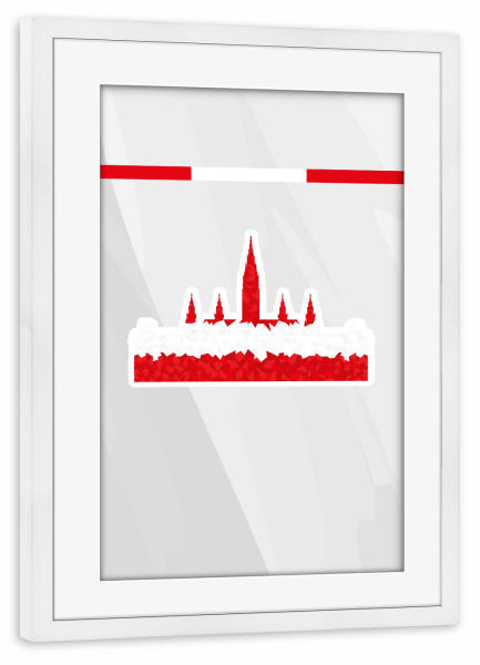 Poster mit Rahmen weiß "Europa Österreich" artboxONE - Sport / Fußball - Fussball,Em,Europemeisterschaft,Meisterschaft,Österreich,Austria