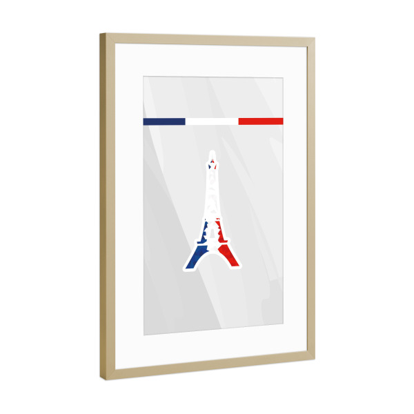 Poster mit Rahmen Gold "Europa Frankreich" artboxONE - Sport / Fußball