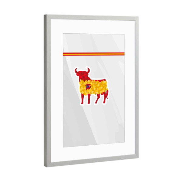 Poster mit Rahmen Silber "Europa Spanien" artboxONE - Sport / Fußball - Fussball,Em,Europemeisterschaft,Meisterschaft,Spanien,Spain,Toro