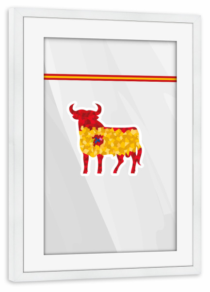 Poster mit Rahmen weiß "Europa Spanien" artboxONE - Sport / Fußball - Fussball,Em,Europemeisterschaft,Meisterschaft,Spanien,Spain,Toro