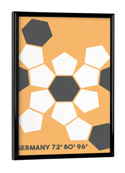 Poster mit schwarzem Rahmen "Breiten- und Längengrad" artboxONE - Sport / Fußball