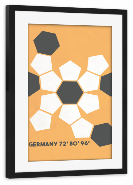 Poster mit Rahmen schwarz "Breiten- und Längengrad" artboxONE - Sport / Fußball